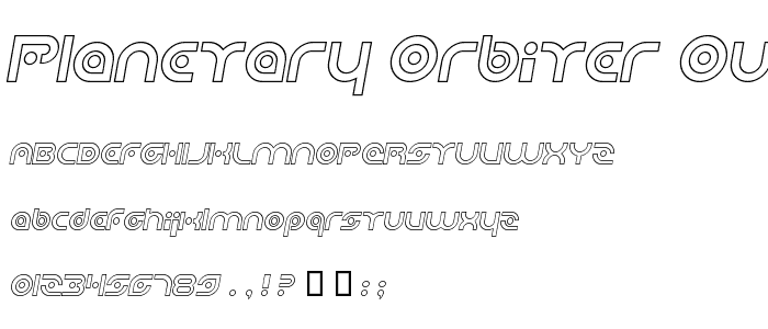 Planetary Orbiter Outline Italic font